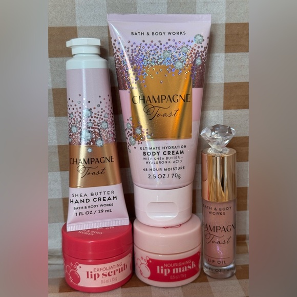 Bath & Body Works Other - NEW B&BW Champagne Toast 5 piece set w/ lip mask & scrub,lip oil,hand/body cream